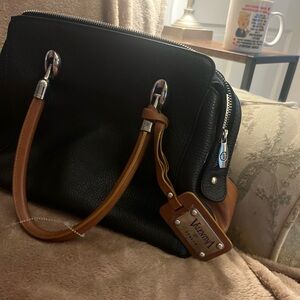 Valentina Black Leather Shoulder Bag